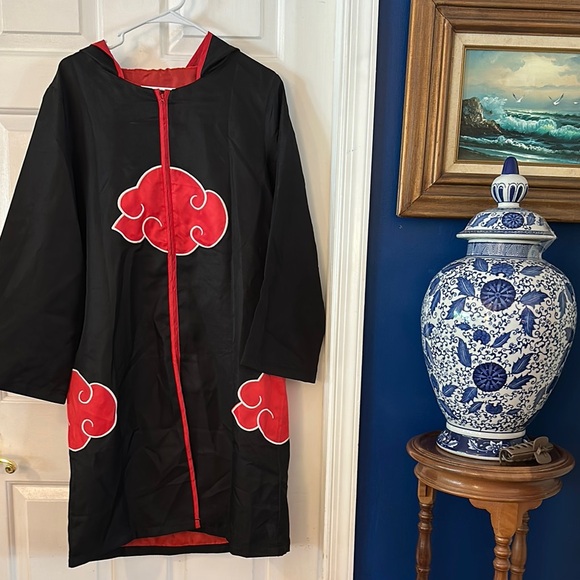 Naruto Akatsuki Uchiha Itachi Robe Cloak Coat Anime Cosplay Halloween Costume - Picture 1 of 8